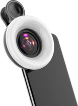 DrPhone APEX X LED – 15x Macro Lens Met LED Verlichting- 3 Helderheid Niveaus – Met Stabiele Clip – HD Macro-Lens Voor Telefoon & Tablet – Zwart