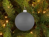 20x Glazen Matte Kerstbal Christmas Decorations Warm Grey - Mat Warm grijs - kerstboomhanger - diameter 6 centimeter - Decoris