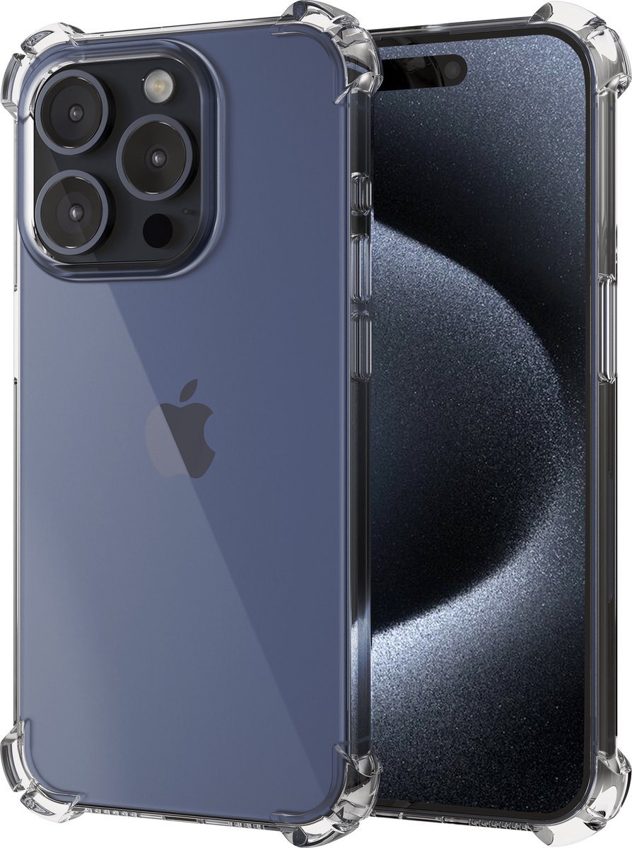 Hoesje geschikt voor iPhone 15 Pro Max hoes Transparant shock proof cover case