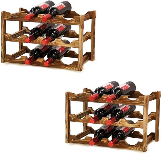 SONGMICS Industrieel design wijnrek met glashouders