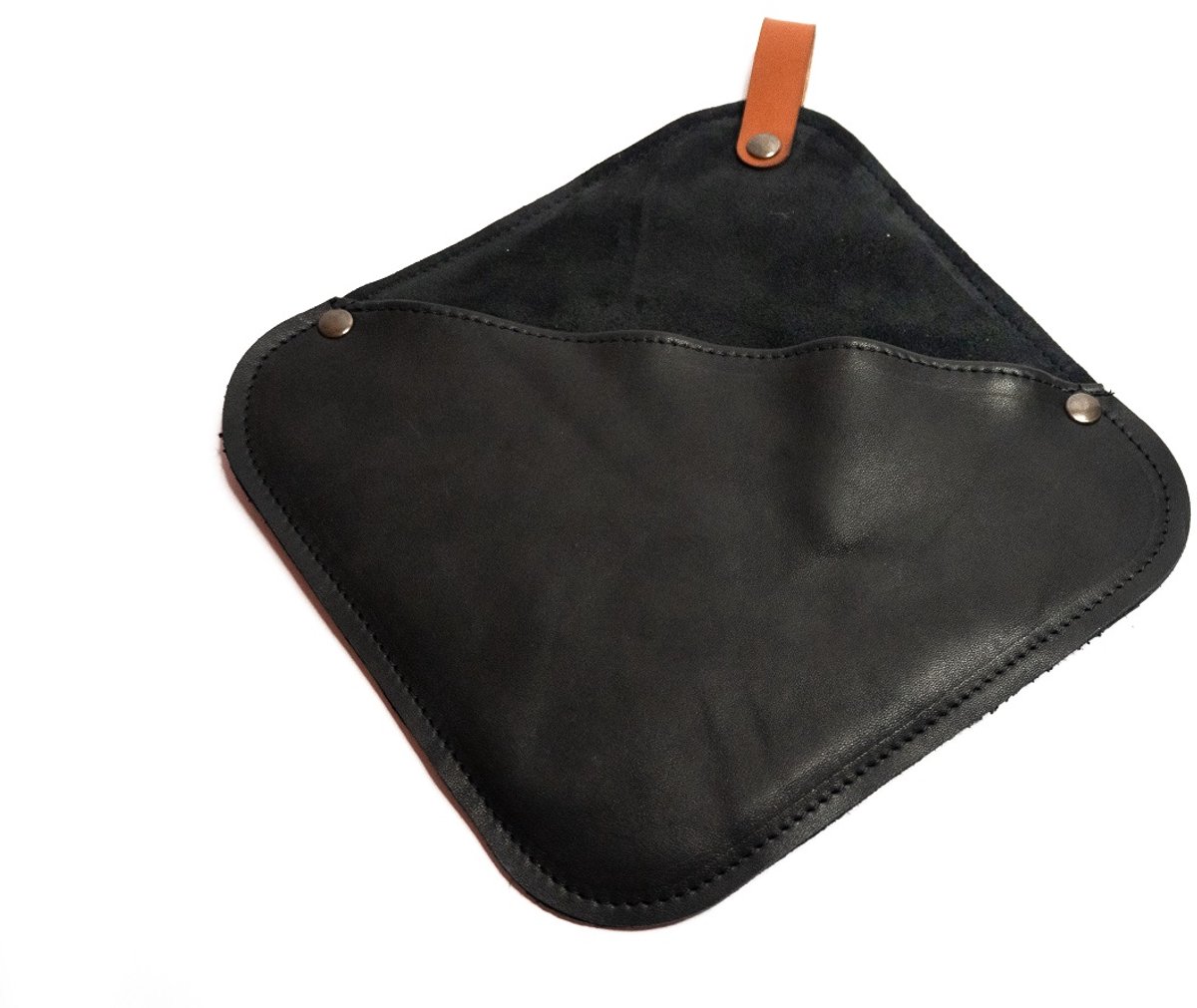 Luxe leren pannenlappen-Pan-onderzetter-leder-leer-zwart