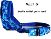 Gentle leader - Gevoerd - Maat S - Blauw - Camouflage - Antitrek hoofdhalster hond - Hoofdhalster hond - Antitrek hond - Trainingshalsband