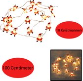 Kerstslinger Kerstman • 10 Kerstmannen • 1 Meter • Warm Wit • Lichtslinger • Lichtsnoer • Decoreren • Kerst • Feest • Kerstsfeer • Kerstverlichting