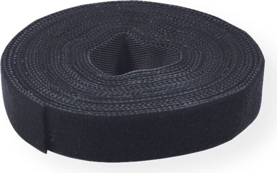 Back-to-back klittenband van 20 mm breed - kleur zwart