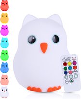 Kadoing® Uil Nachtlamp (Groot) - met Tikfunctie en Afstandsbediening - Oplaadbaar - Baby LED Lamp - Speelgoed Cadeau voor Kinderen - Premium Kinderlamp