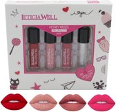 Leticia Well - Honey Kisses - 24H Lipgloss - Pink - Kit 4 mini lipgloss - Matte finish - Rood/Roze/Transparant