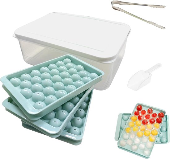 Webake Siliconen diepvriescontainers met deksel voor het invriezen van 2 kopjes à 500 ml, extra grote ijsblokjesvorm voor soep, bouillon, saus, boter, maaltijdbereiding, grijs
