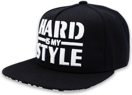 Snapback - Cap - Festival cap - Hardstyle - Hard is my style - Zwart - Wit