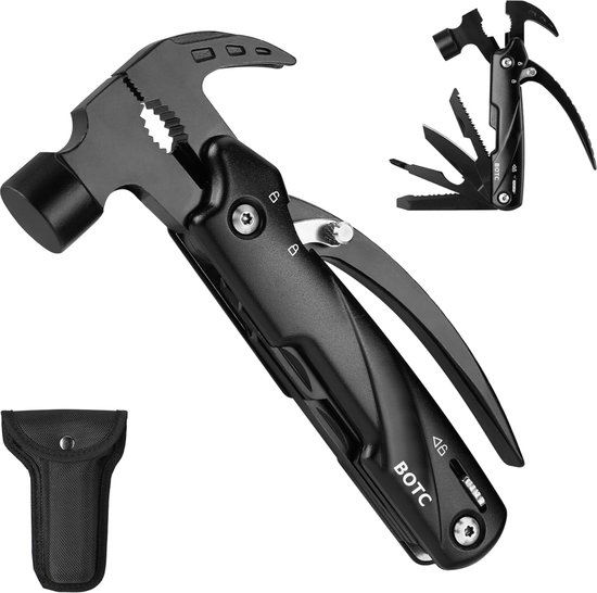 Foto: Botc multitool zakmes multitool voor outdoor camping wandelen zwart