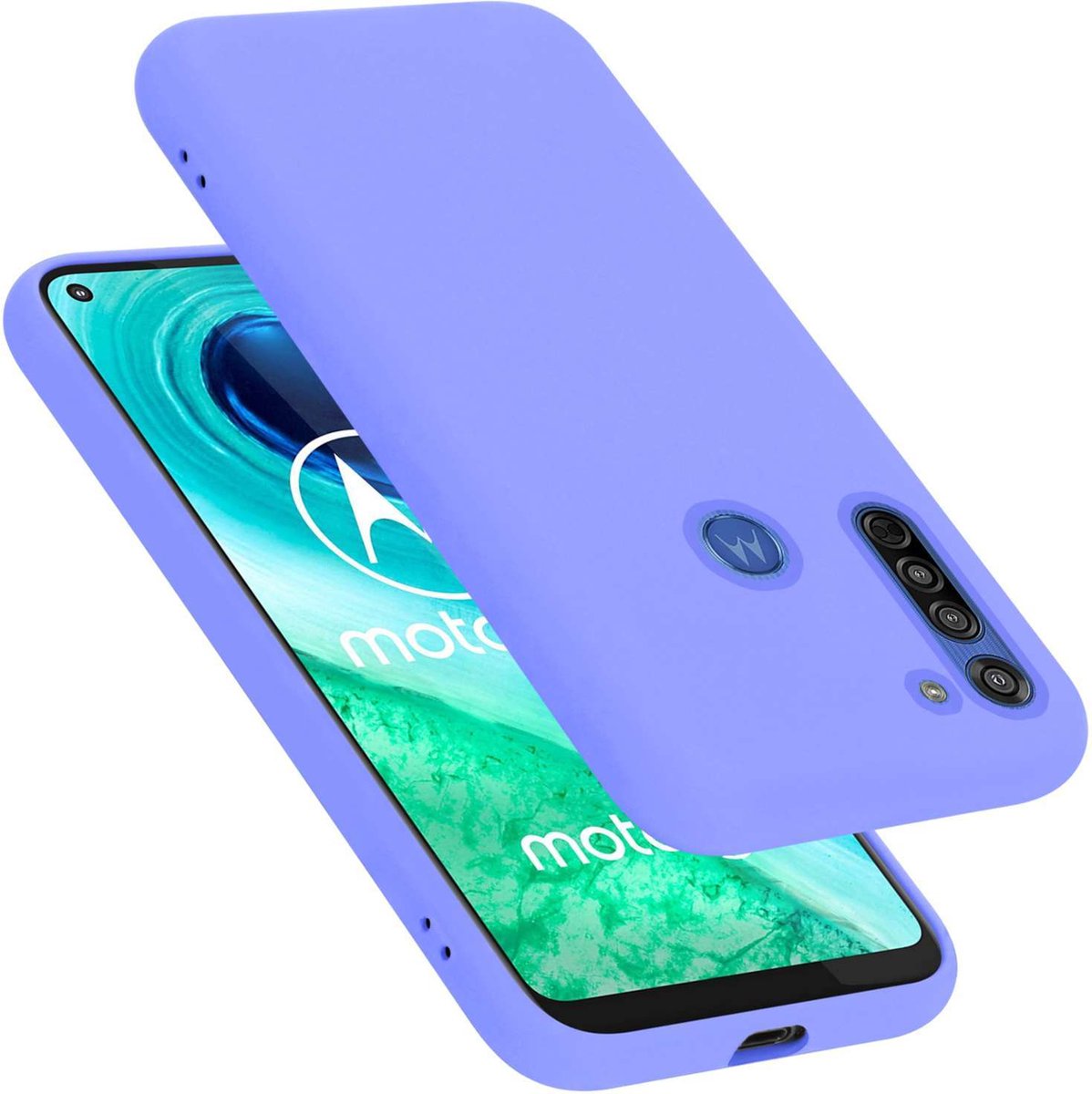 Cadorabo Hoesje geschikt voor Motorola MOTO G8 in LIQUID LICHT PAARS - Beschermhoes gemaakt van flexibel TPU silicone Case Cover