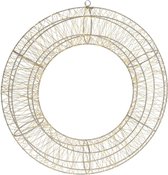 Metalen krans/verlichte decoratie ring met warm wit licht 58 cm - met timer - Kerstverlichting/verlichte figuren
