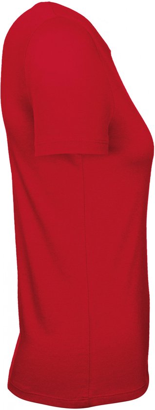 T-shirt Femme XL B&C Col rond Manches courtes Rouge Foncé 100% Katoen