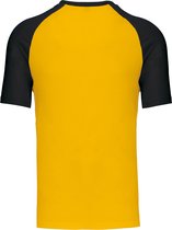 T-shirt de sport Homme L Kariban Col rond Manche courte Yellow / Noir 100% Katoen