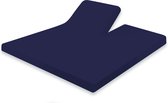 Eleganzzz Splittopper Hoeslaken Jersey Stretch - Donker Blauw - Hoeslaken 180x200cm - 100% Katoen - Split Enkel - Single Split Topper - Hoeslakens - Lits Jumeaux