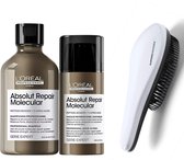 L'Oréal Professionnel - Absolut Repair Molecular Set - Beschadigd Haar Pakket - Shampoo + Leave-In Cream + KG Ontwarborstel - Serie Expert Kit