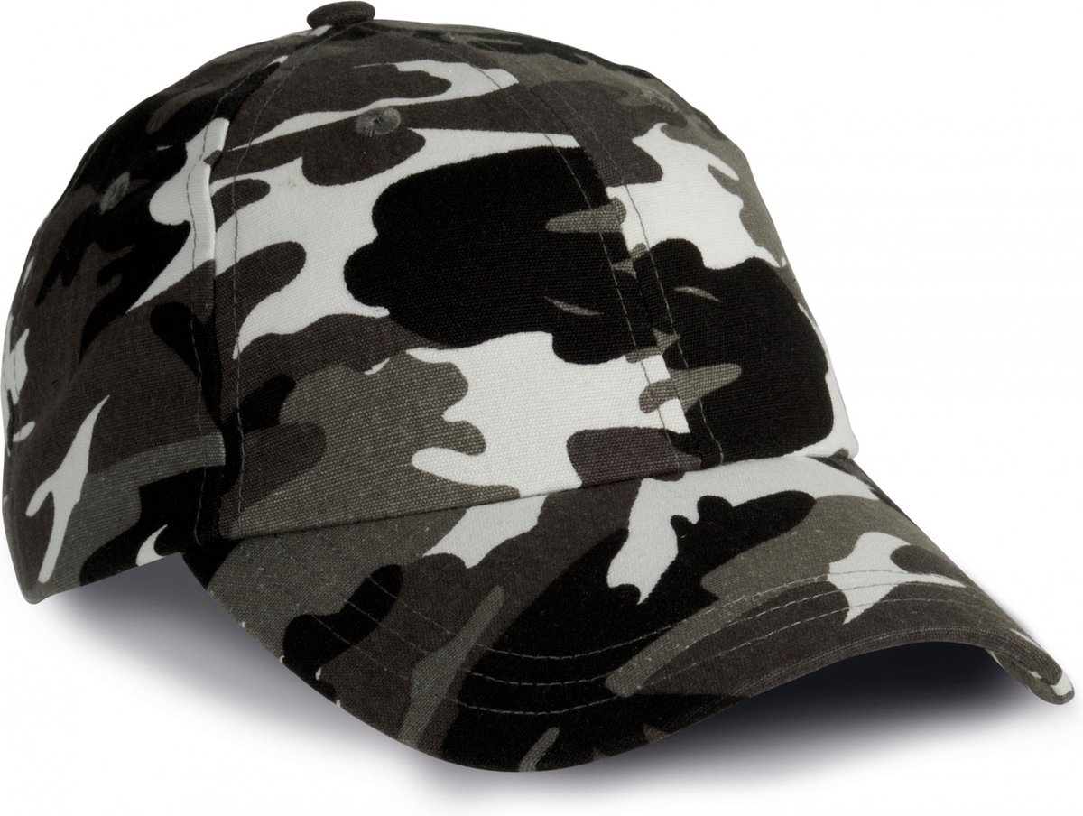 DAD CAP - 6 Panelen - One Size, Grijs Camouflage