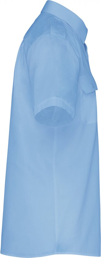 Overhemd Heren XL Kariban Korte mouw Sky Blue 65% Polyester, 35% Katoen