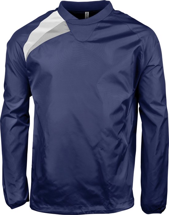 SportSweatshirt Kind 10/12 years (10/12 ans) Proact Ronde hals Lange mouw Sporty Navy / White / Storm Grey 100% Polyamide