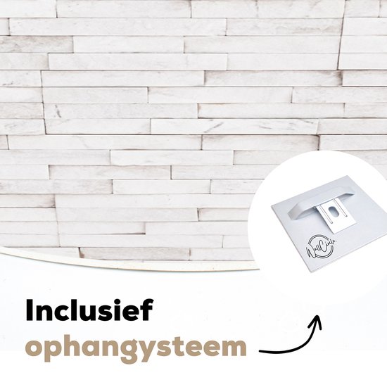 WallCircle - Cercle mural 60x60 - Pierre - Briques - Wit - Texture - Tableaux ronds salon - Plaque murale ronde - Cercle de Décoration murale murale - Décoration de chambre à l'intérieur - Cercle Décoration murale - Accessoires de maison