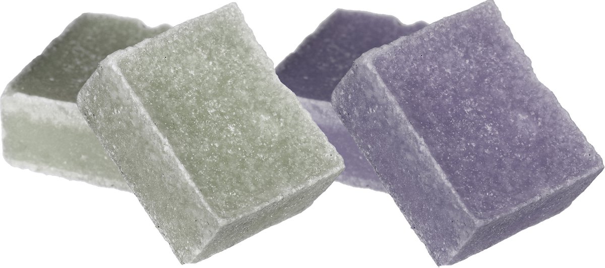 Ideas4seasons Amberblokjes/geurblokjes - lavendel en eucalyptus - 6x stuks - huisparfum