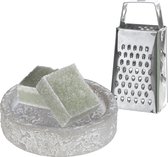 Ideas4seasons Amberblokjes/geurblokjes cadeauset - eucalyptus geur -inclusief schaaltje en mini rasp