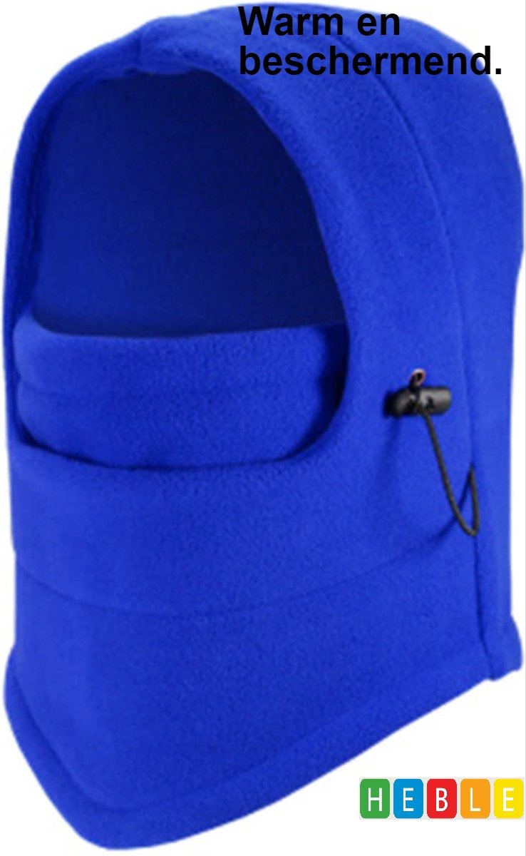 *** Warme Blauwe Fleece Muts Winter Sport Volwassenen van Heble® ***