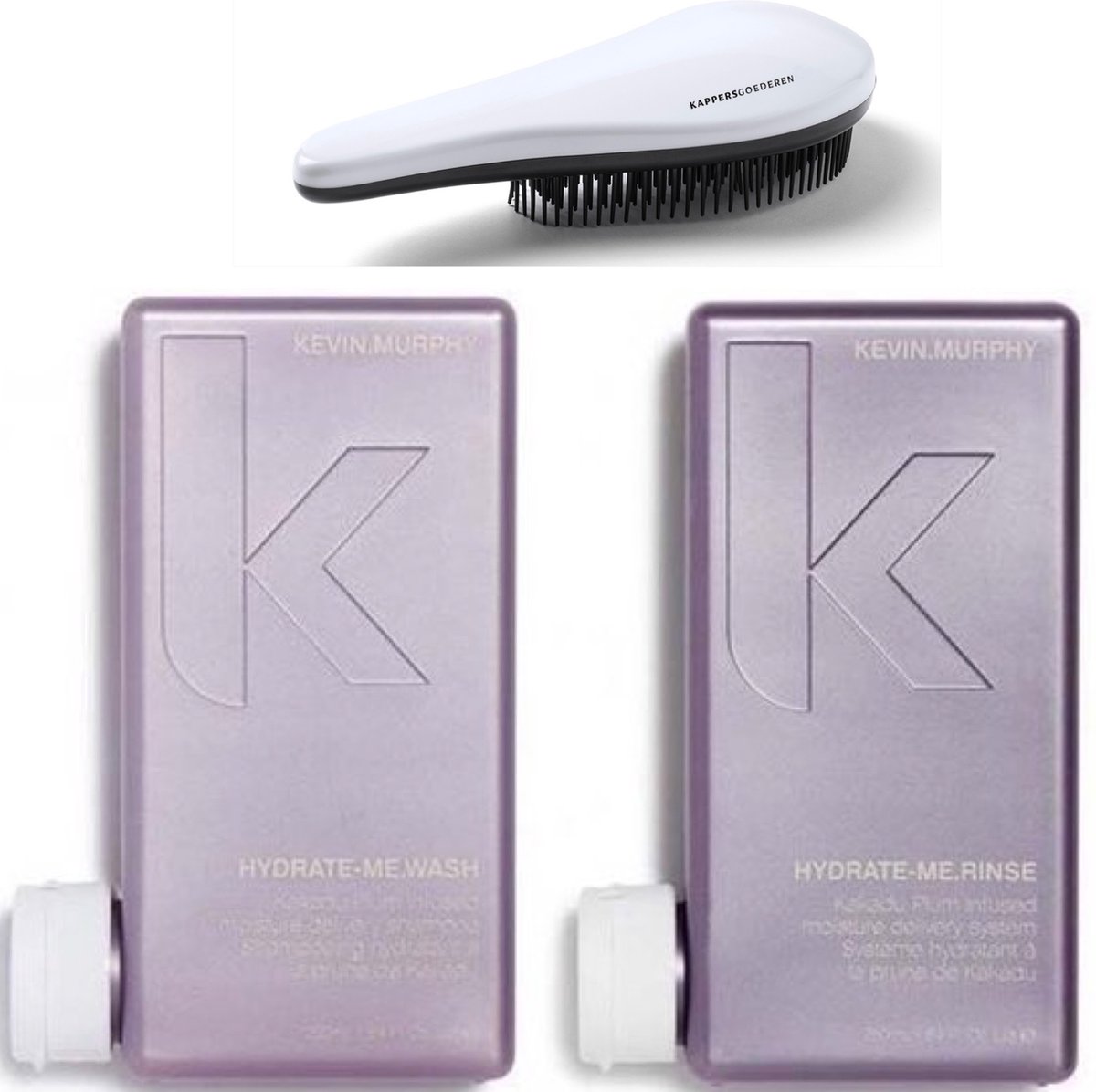 Kevin Murphy - Hydrate Me Set - Hydraterend - Wash + Rinse + KG Ontwarborstel - Kevin.Muprhy - Hydrate.Me