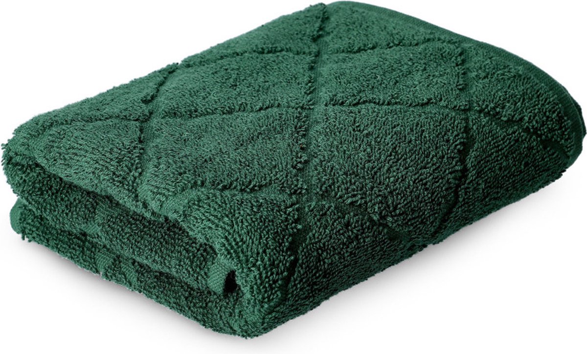HOMLA Samine handdoek 50x90 cm - 100% katoen 500g/mÂ² - zeer absorberende, zacht aanvoelende handdoek, sneldrogend, haardoek - groene handdoek