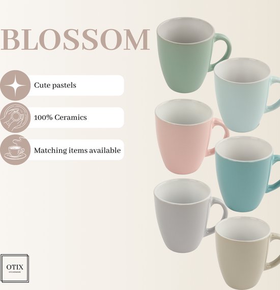 OTIX Koffiekopjes Set van 12 Espresso Kopjes 80ml 420ml Koffietassen | Leen Bakker