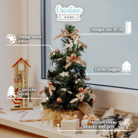 Lot De 10 Mini Sapins De Noël Artificiels 6,5 Cm - Avec Socle En Bois, Décoration De Table Pour Maison, Bureau, Fêtes (style Brosse) - 5