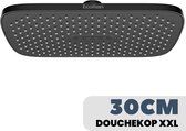 EcoRain© Regendouchekop Mark XL 30 cm - Waterbesparend - Hoofddouche - Rechthoek - Zwart