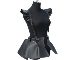 Lederen rok met bretels - BDSM - Feest - Festival - Erotische outfit - One size