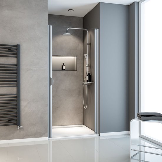 Foto: Schulte douchedeur bremen draaideur nis 75x190 6mm transparant veiligheidsglas alu