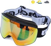 Livano Skibril - Ski Zonnebril - Dames - Heren - Wintersport - Winddicht - UV-Bescherming - Ski Gadgets - Zwart Met Rood