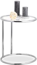 table d'appoint relaxdays ronde - table basse métal - table de téléphone - plaque de verre - table design