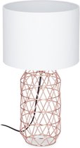 Relaxdays tafellamp gaas - nachtlampje vintage - E27 fitting - sfeerverlichting rosé-goud