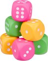 Afbeelding van het spelletje relaxdays dobbelstenen foam - 6 stuks - kleurrijk - schuimstof dobbelstenen - stof zacht
