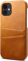 Mobiq - Leather Snap On Wallet iPhone 15 Pro Max Hoesje - tan