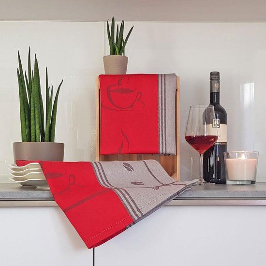 Glazendoek / Poleerdoek Halflinnen Rood