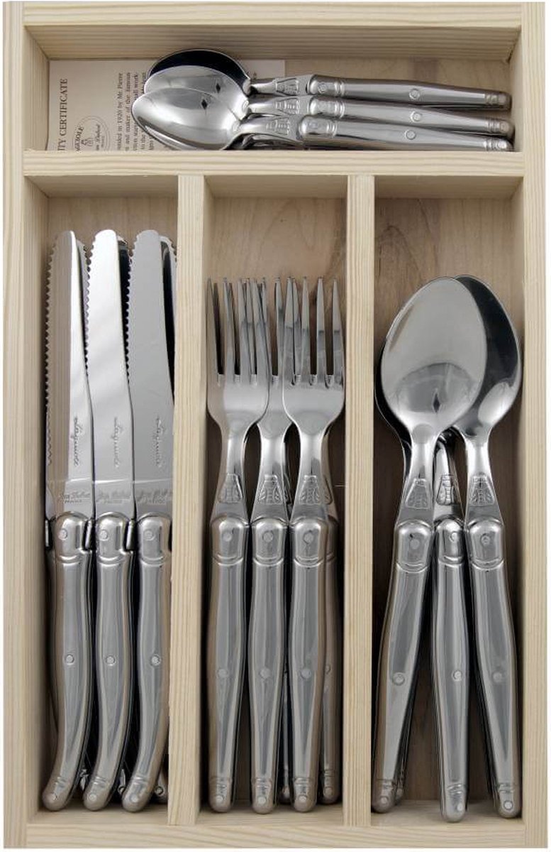Laguiole Jean Dubost Bestek set 24-delig - Rvs
