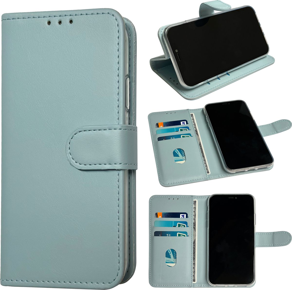Casemania Hoesje Geschikt voor Samsung Galaxy S24 Ultra - Licht Blauw - Portemonnee Book Case - Pasjeshouder en Magneetlipje