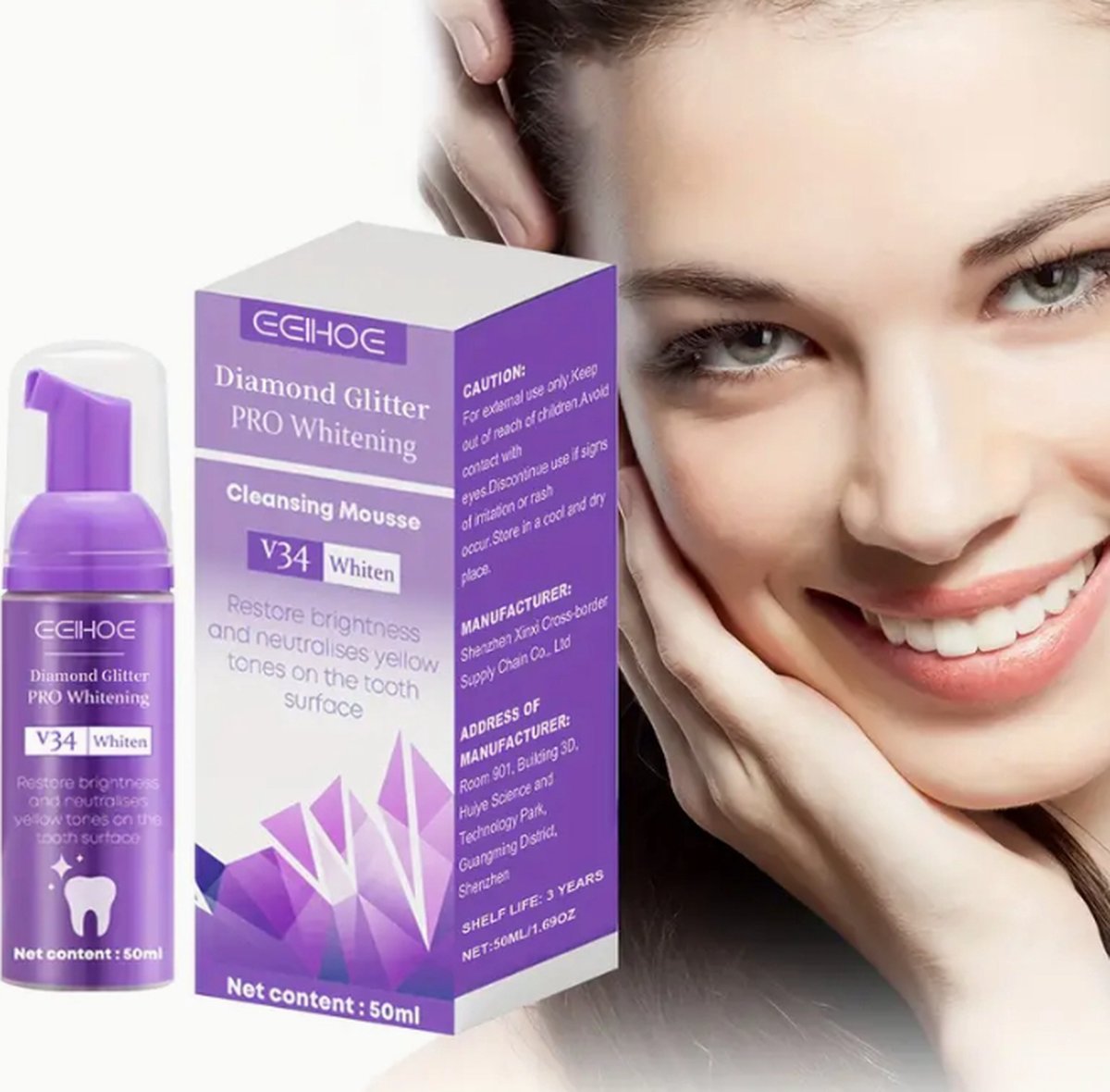 Goedkoopste 100 originele gegarandeerd tanden bleek mousse 50ML wittere tanden zonder schadelijke stoffen. Tandpasta mousse