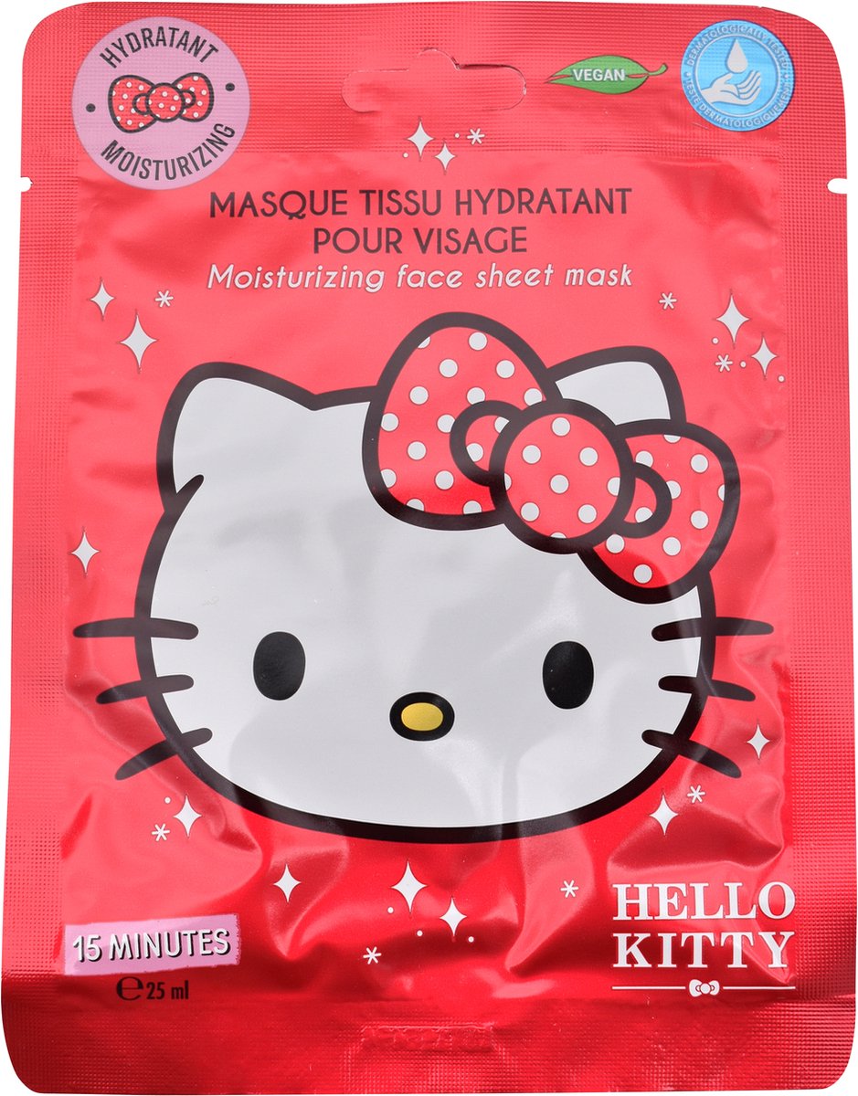 Hello Kitty Gezichtsmasker - Hyaluronzuur - Roze Grapefruit - Enkelvoudige verpakking