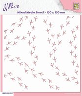 Mixed media stencil 15 x 15 cm - Birdfeet
