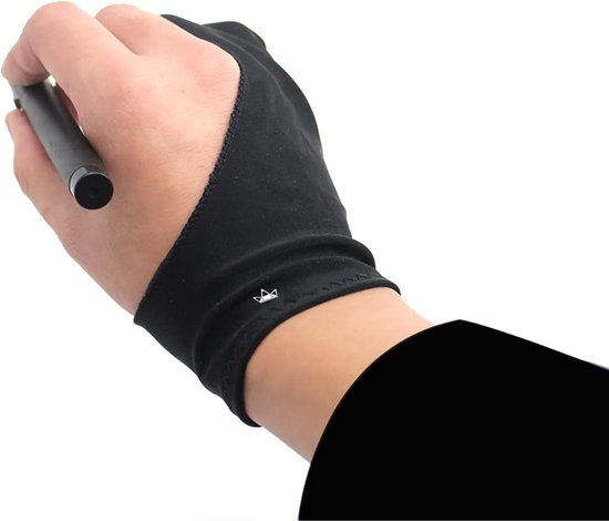 HUION - Kunstenaar Handschoen - voor Grafische Tablets en Pad - Tweevingerige Handschoenen van Lycra-stof - voor Rechts Links Handige