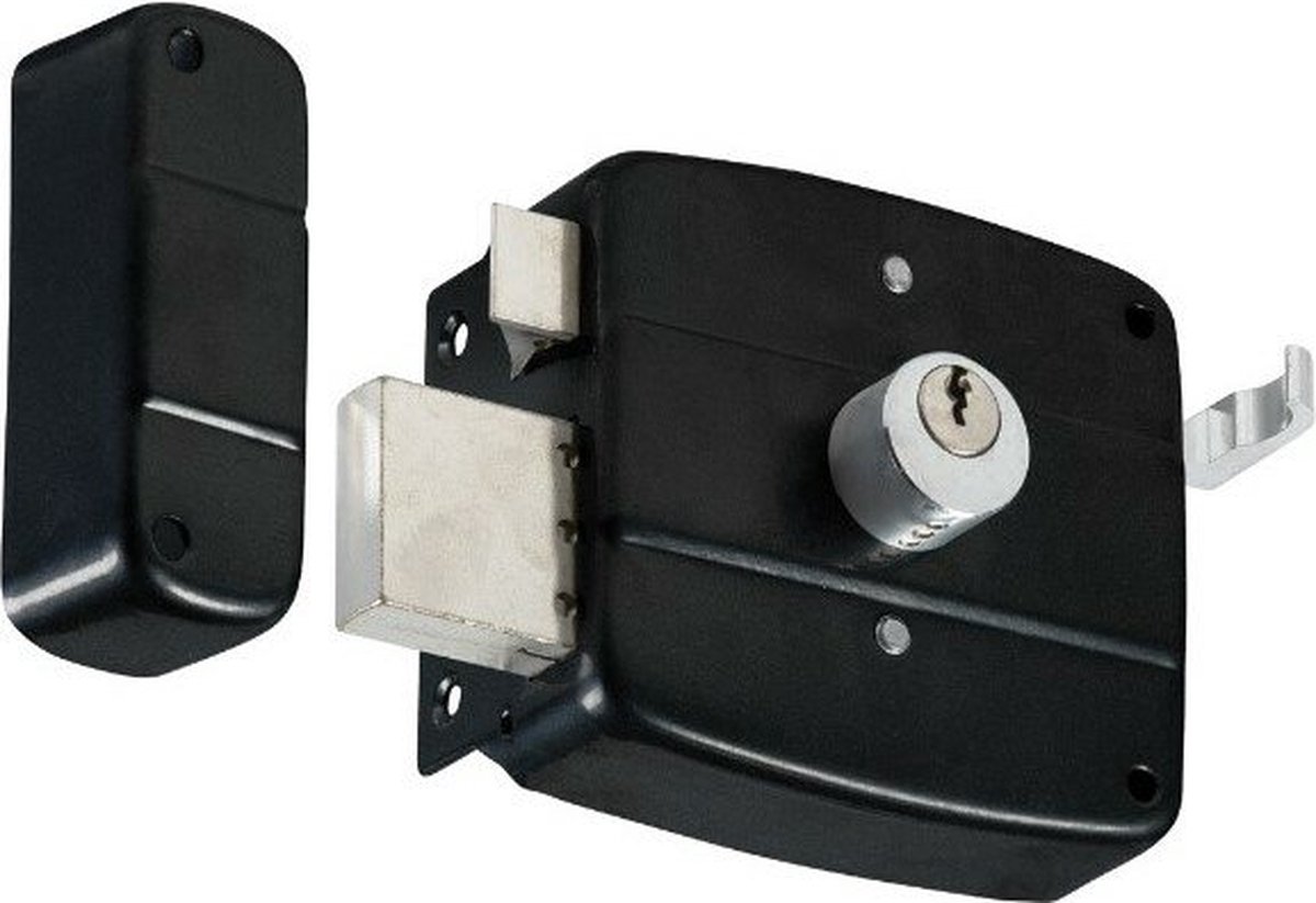oplegslot Zwart DIN rechts - doornmaat 50 mm - 2 sleutels