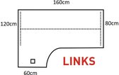 Los 25 mm melamine bureaublad Wing 160x120 links Wit