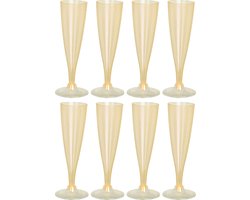 EH Prosecco/champagneglazen - 16x - geel - kunststof - 130 ml - herbruikbaar