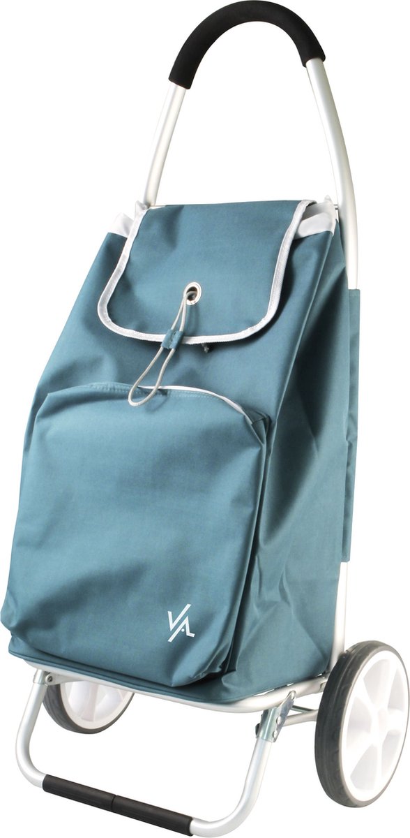 AMIG Boodschappentrolley - 50 liter - aluminium frame - groen - 45 x 34 x 95 cm