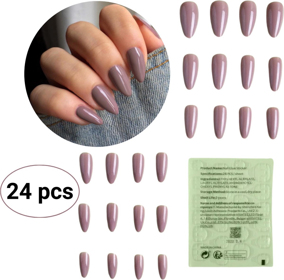 Goedkoopste GUAPÀ® Plaknagels | 24 stuks valse nagels | Press On Nails | Zelfklevende Plaknagels | Nepnagels | Kunstnagels | Compleet plaknagels starterspakket | Nagels stickers | 24 stuks plaknagels Taupe